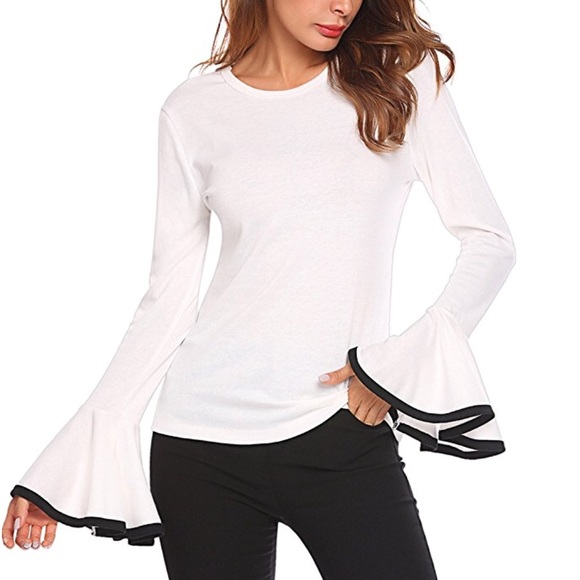 Beautiful women long bell sleeve flair top - Picture 6 of 8
